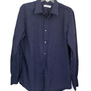 Calvin Klein Striped shirt Size Large 100% Cotton Elegant and Classy Check notes